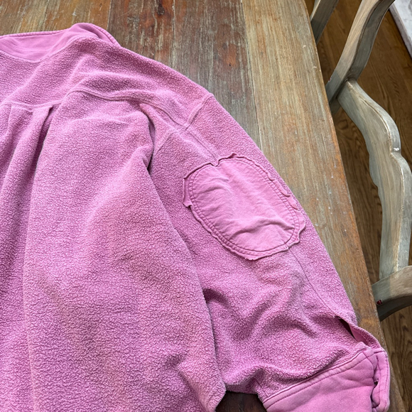 Free People Ruby Rose Pink Shacket Jacket Medium Oversized Fleece Layering Piece - Picture 16 of 16